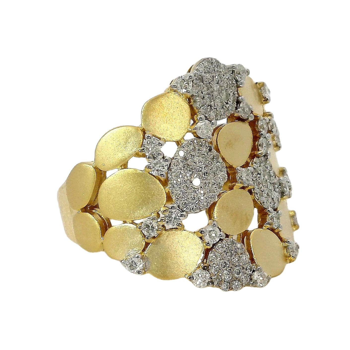 Natural diamonds Ring - 18kt Yellow Gold