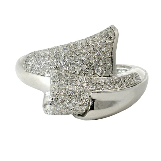 Natural Diamonds Engagement Ring - 14kt White Gold