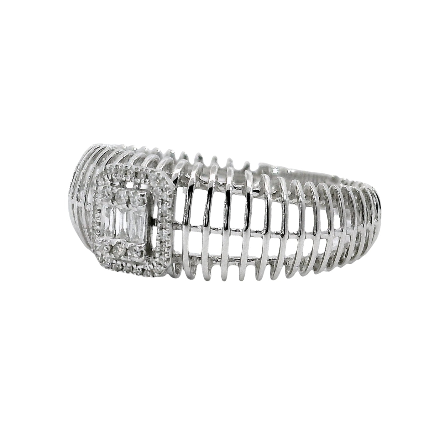 Natural Diamond Ring - 18kt White Gold