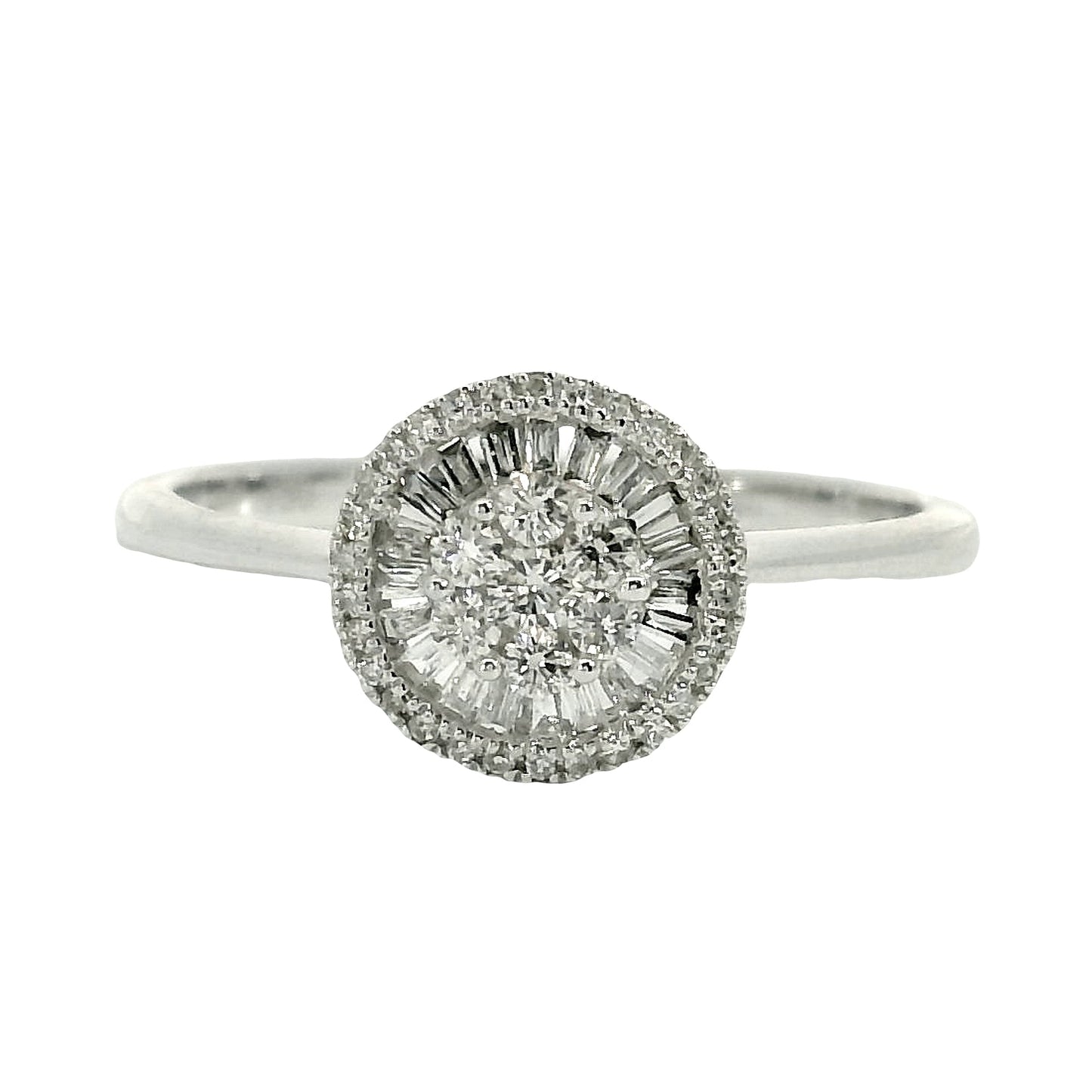 Natural Diamond Ring - 18kt White Gold