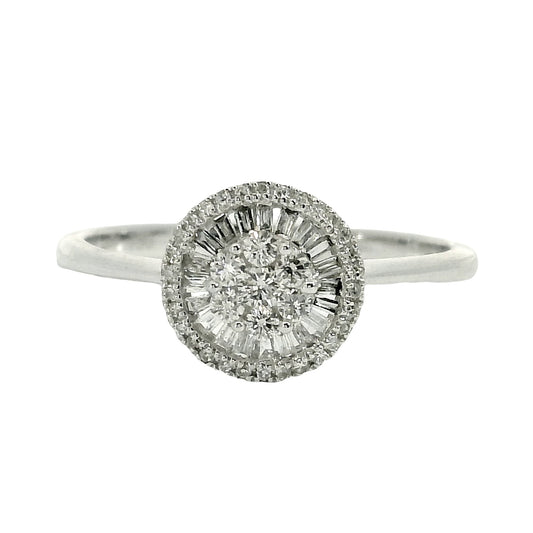 Natural Diamond Ring - 18kt White Gold