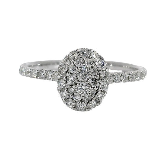 Natural Diamond Ring - 18kt White Gold