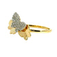 Natural Diamond Butterfly Ring - 14kt Yellow Gold