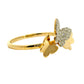 Natural Diamond Butterfly Ring - 14kt Yellow Gold