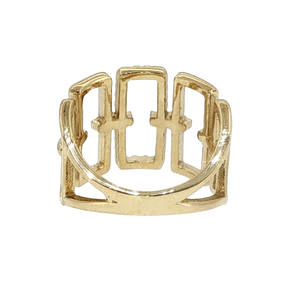 Natural Diamonds Ring - 14kt Yellow Gold