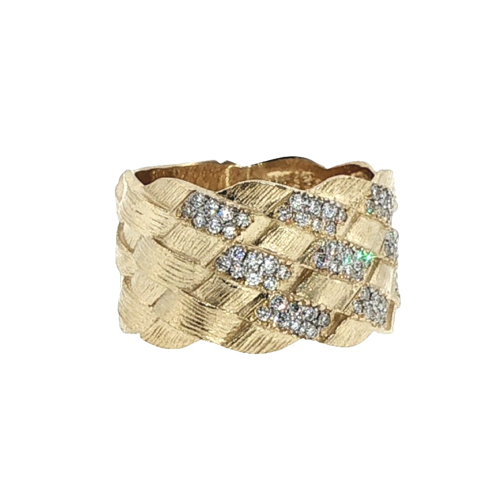 Natural Diamonds Ring - 14kt Yellow Gold