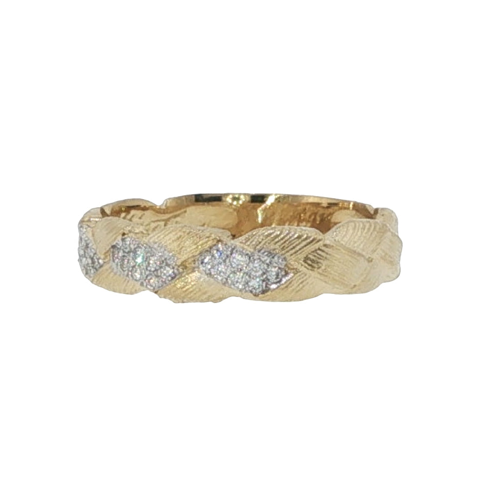 Natural Diamonds Ring - 14kt Yellow Gold