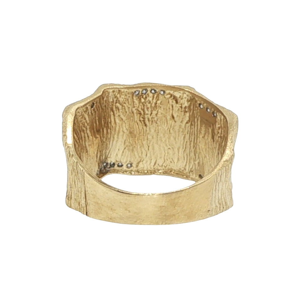 Natural Diamonds Ring - 14kt Yellow Gold