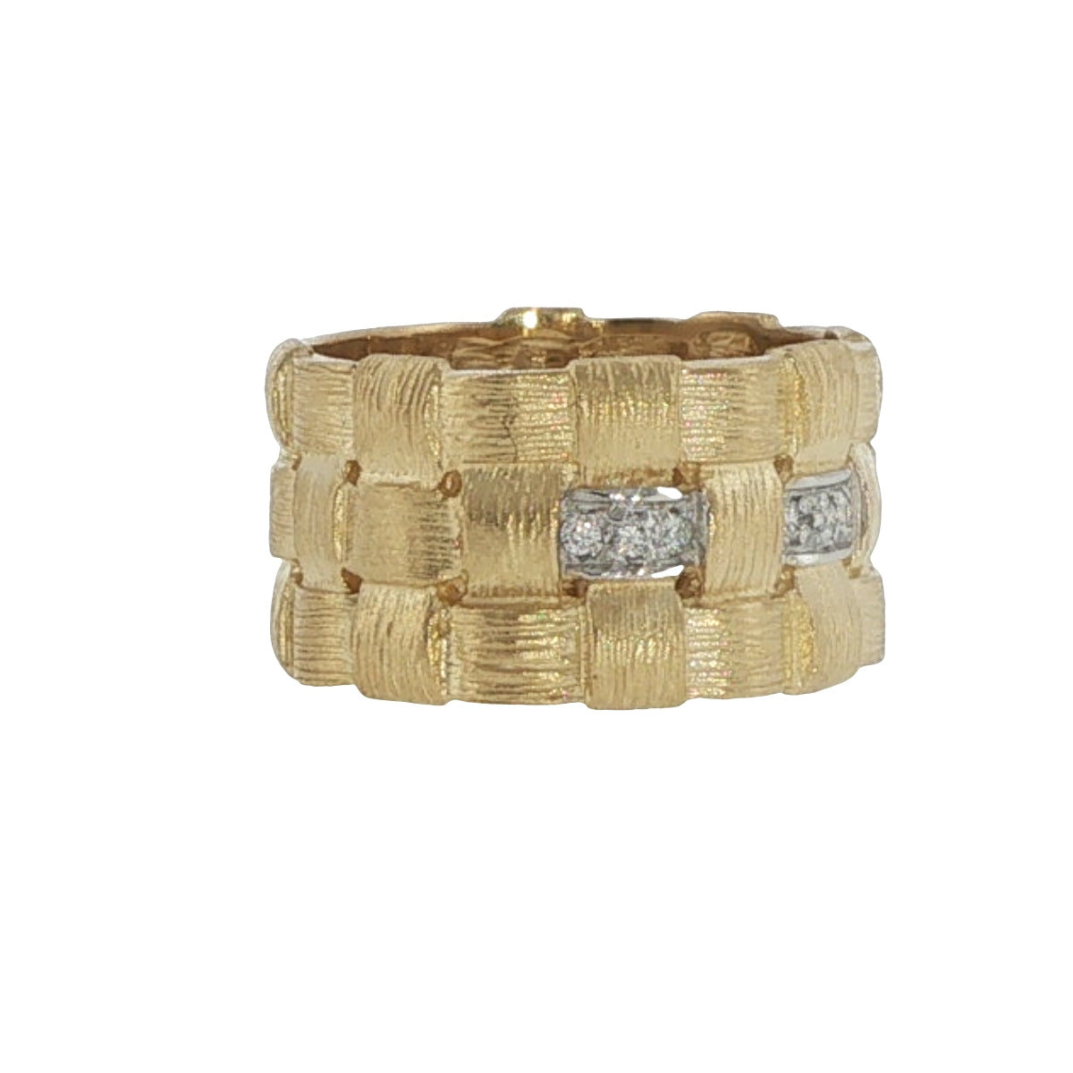 Natural Diamonds Ring - 14kt Yellow Gold