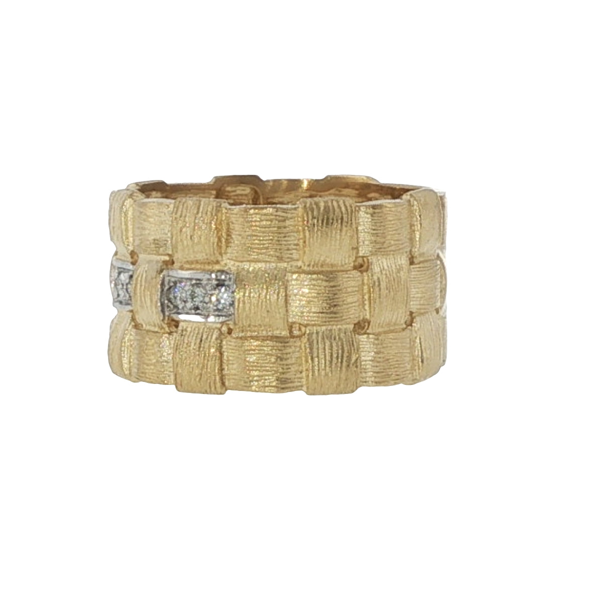 Natural Diamonds Ring - 14kt Yellow Gold