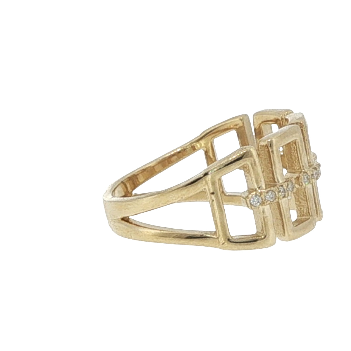 Natural Diamonds Ring - 14kt Yellow Gold