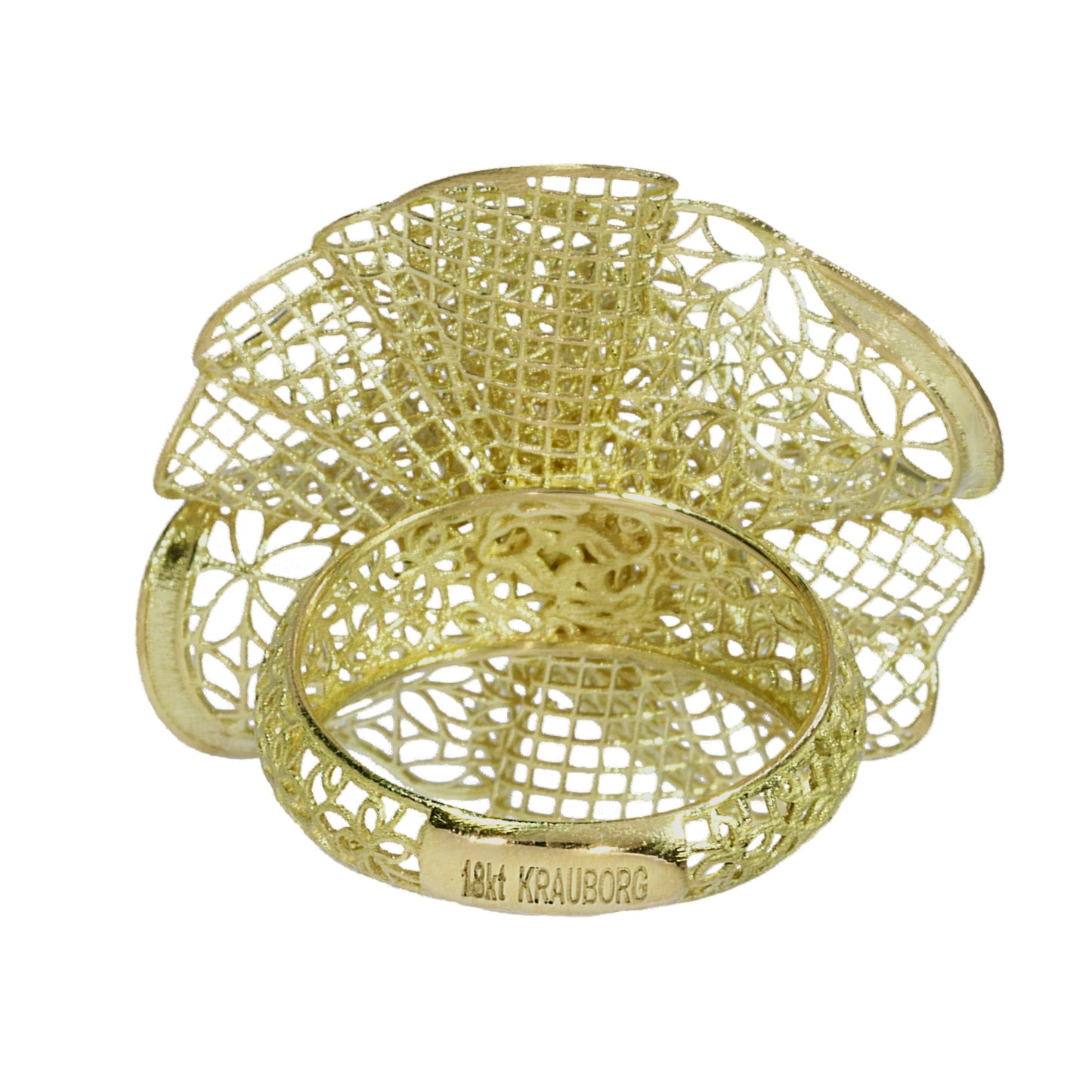 Filigree Flower Ring - 18kt Yellow Gold