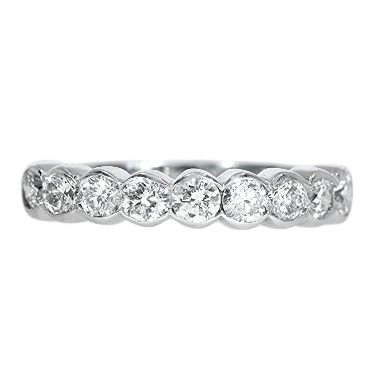 Half-Ribbon Diamond Ring - 18kt White Gold