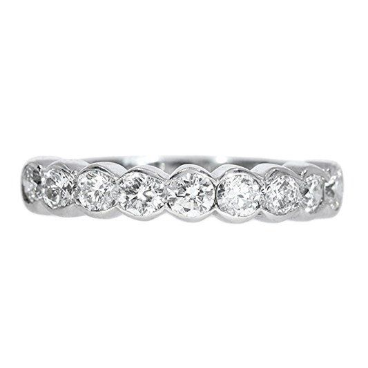 Half-Ribbon Diamond Ring - 18kt White Gold