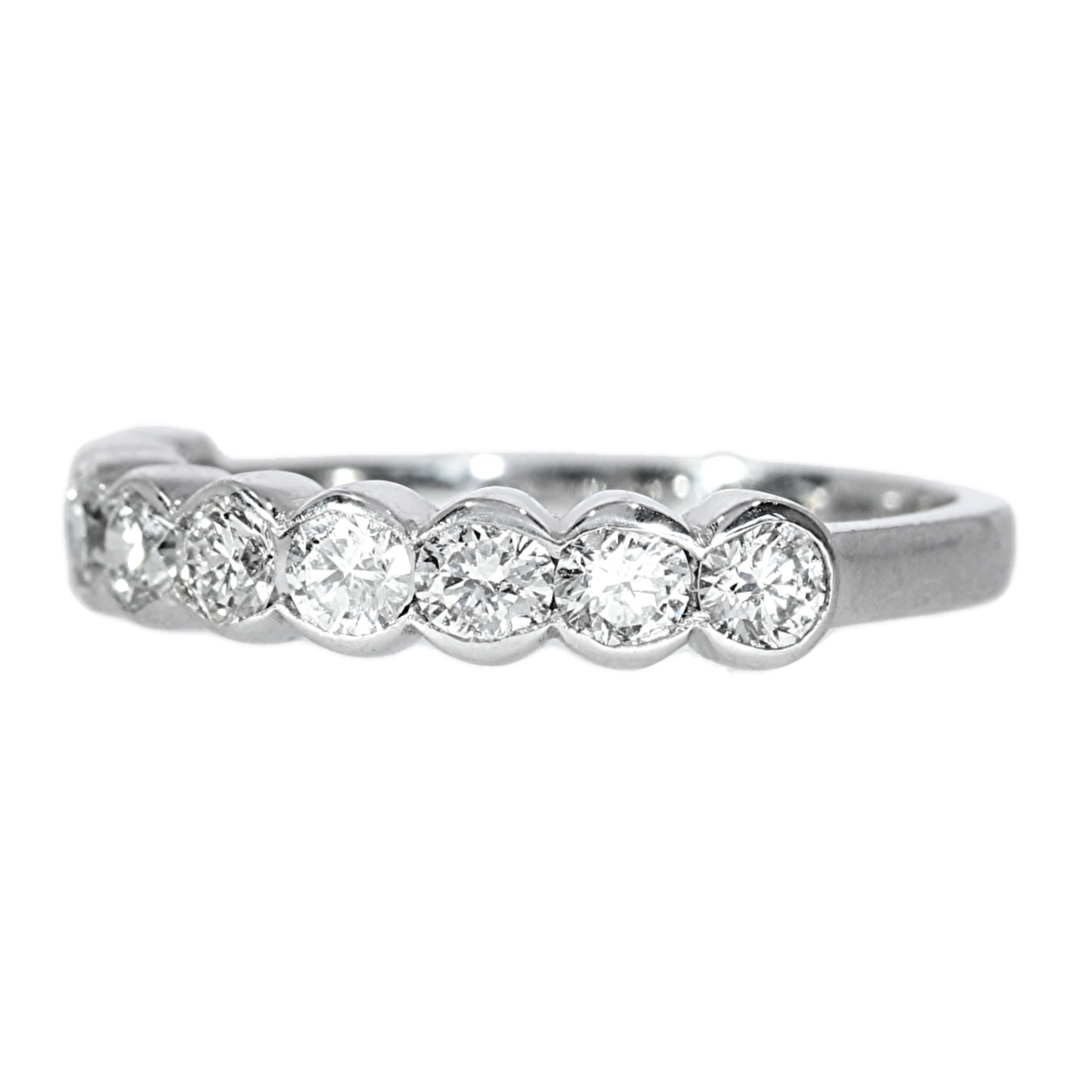 Half-Ribbon Diamond Ring - 18kt White Gold