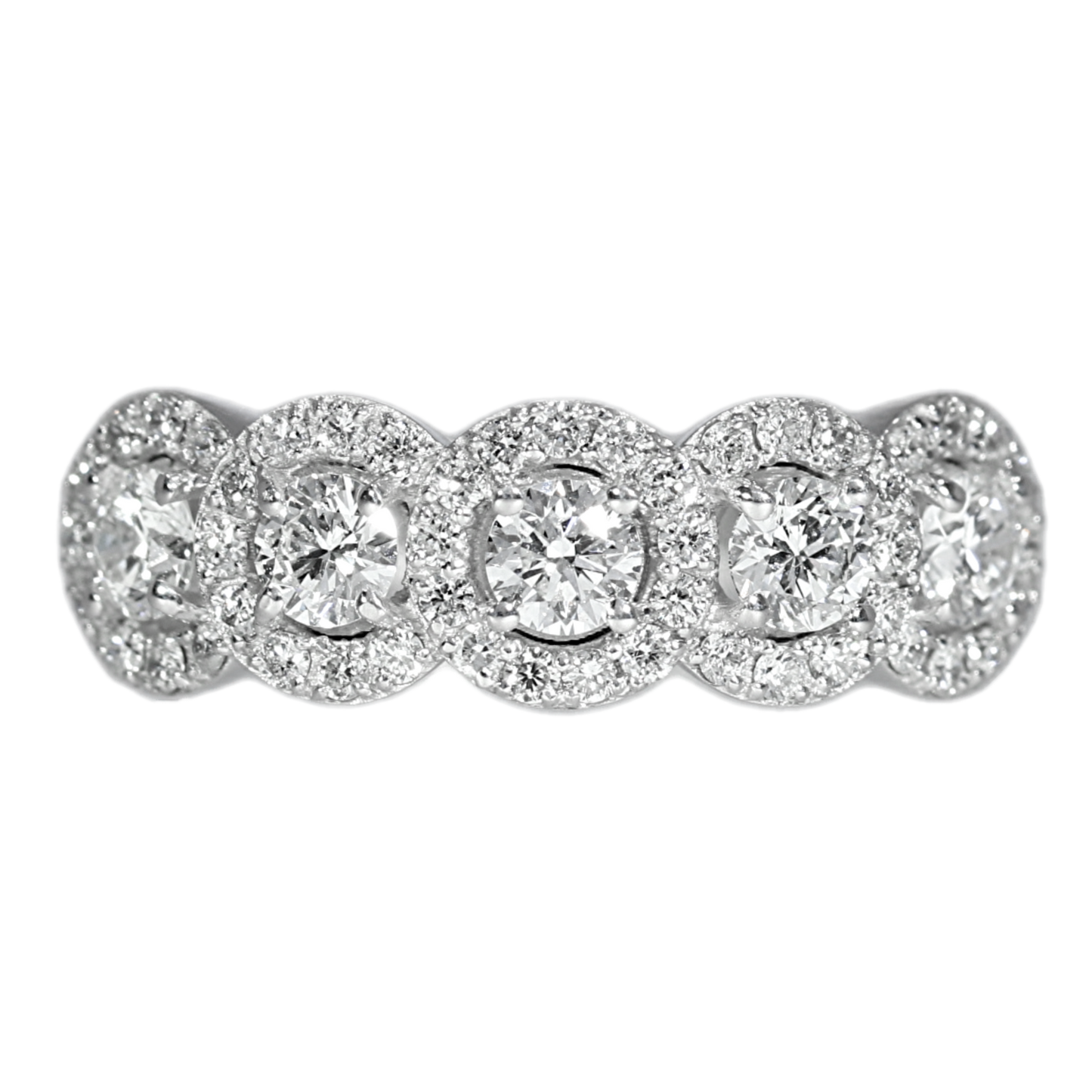 Quintuplet Diamonds Engagement Ring - 18kt White Gold