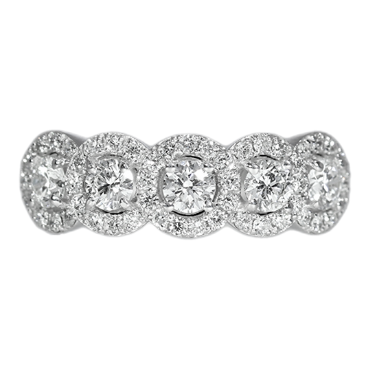 Quintuplet Diamonds Engagement Ring - 18kt White Gold