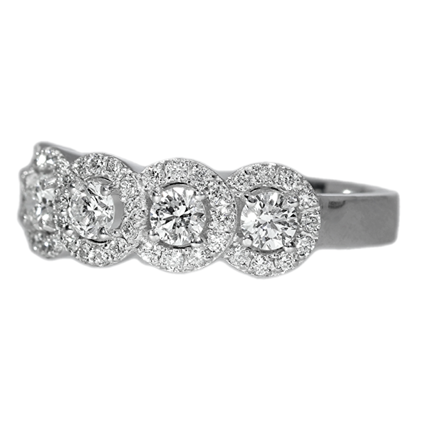 Quintuplet Diamonds Engagement Ring - 18kt White Gold