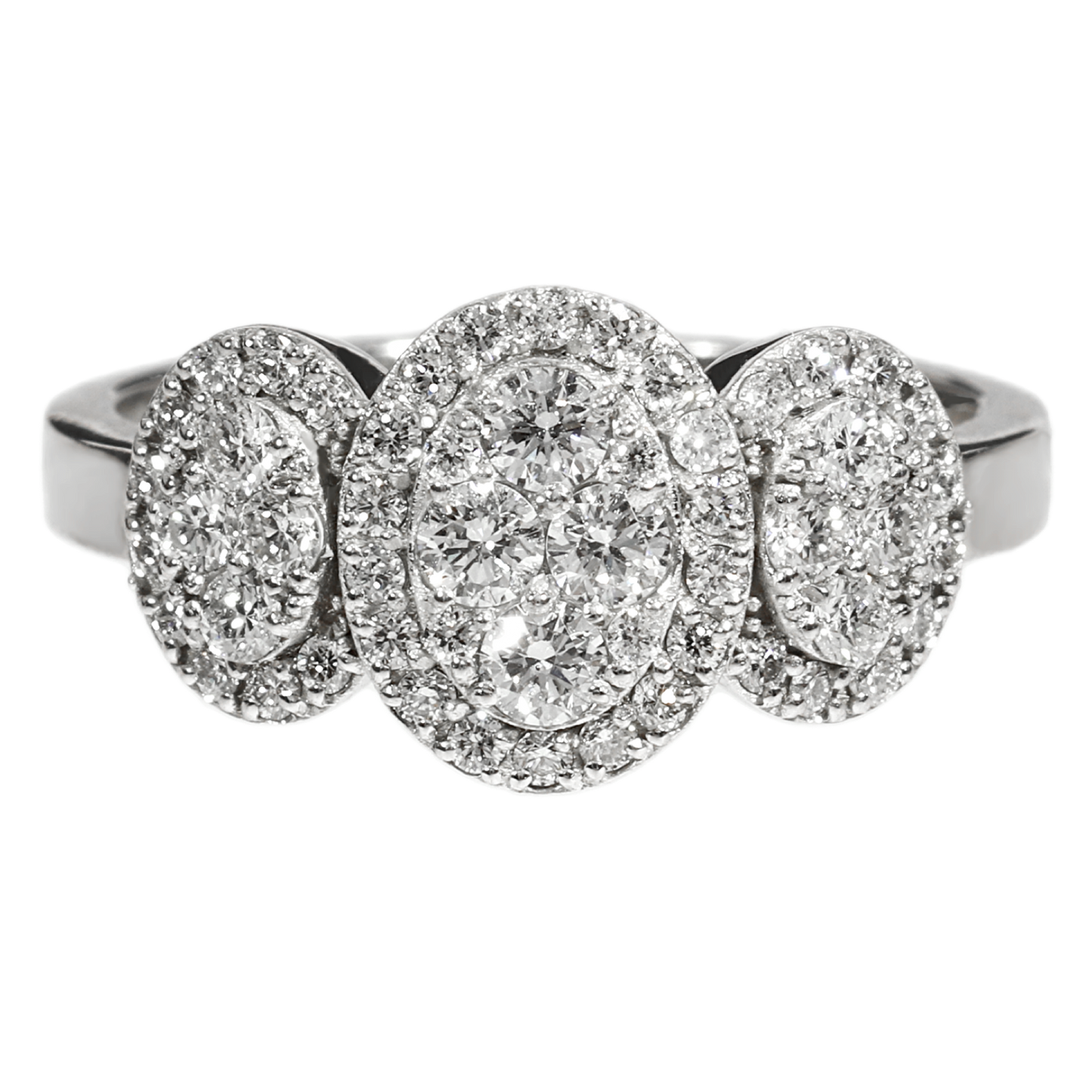 Diamonds Engagement Ring - 18kt White Gold