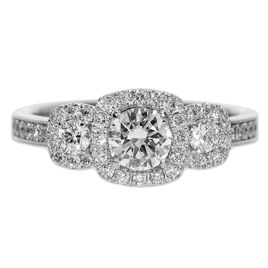 GIA Diamond Engagement Ring - 18kt White Gold