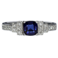Sapphire and Diamond Ring - 18kt White Gold