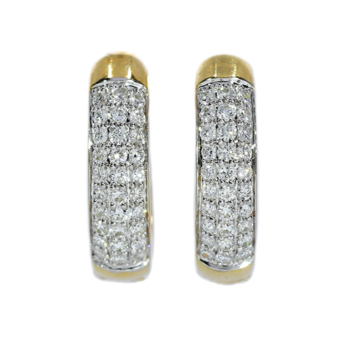Hoop Diamond Earrings - 18kt Yellow Gold