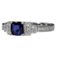 Sapphire and Diamond Ring - 18kt White Gold
