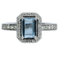 Aquamarine and Diamond Ring - 18kt White Gold
