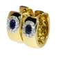 Sapphire and Diamond Earrings - 18kt Yellow Gold