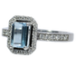 Aquamarine and Diamond Ring - 18kt White Gold