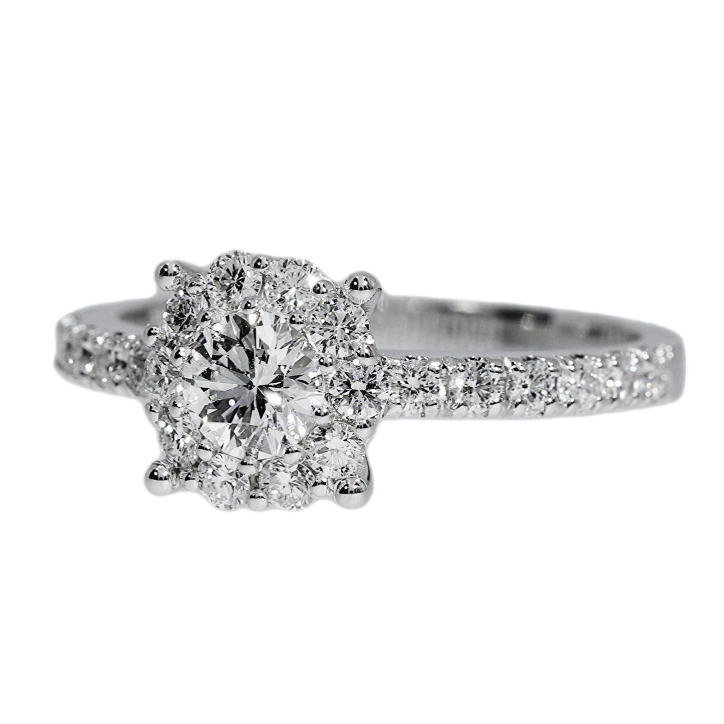 GIA Natural Diamond Engagement Ring - Oro Blanco 18kt