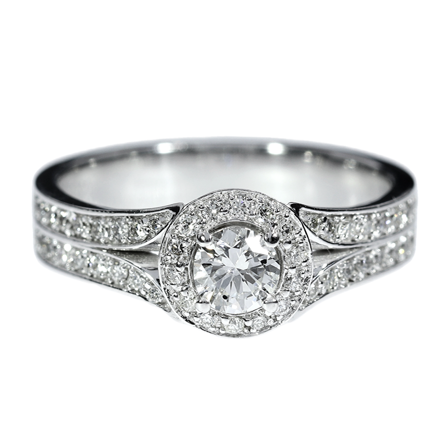 GIA Diamond Engagement Ring - 18kt White Gold