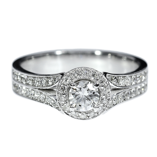 GIA Diamond Engagement Ring - 18kt White Gold
