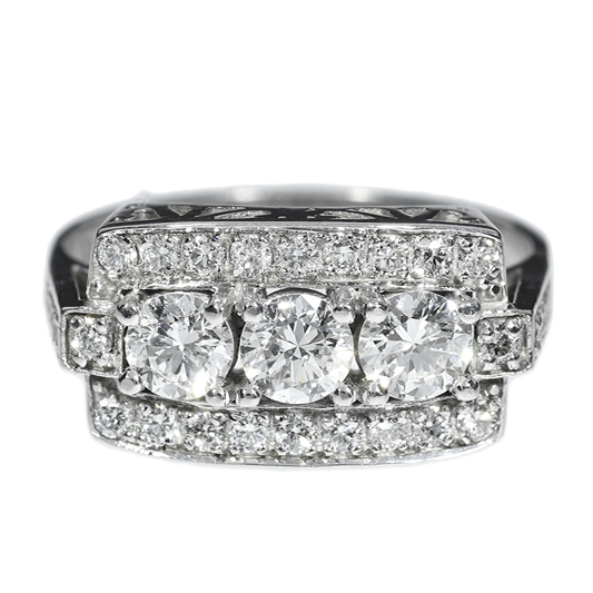 GIA Diamond Engagement Ring - 18kt White Gold