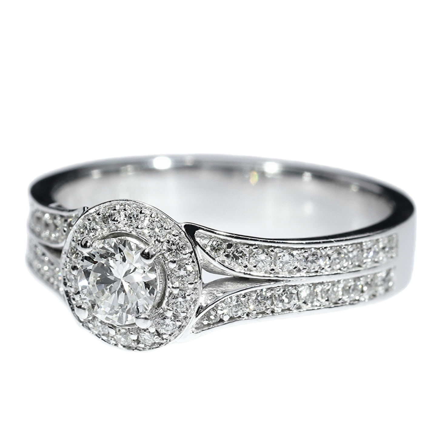 GIA Diamond Engagement Ring - 18kt White Gold
