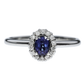 Elegant Sapphire and Diamond Ring - 18kt White Gold