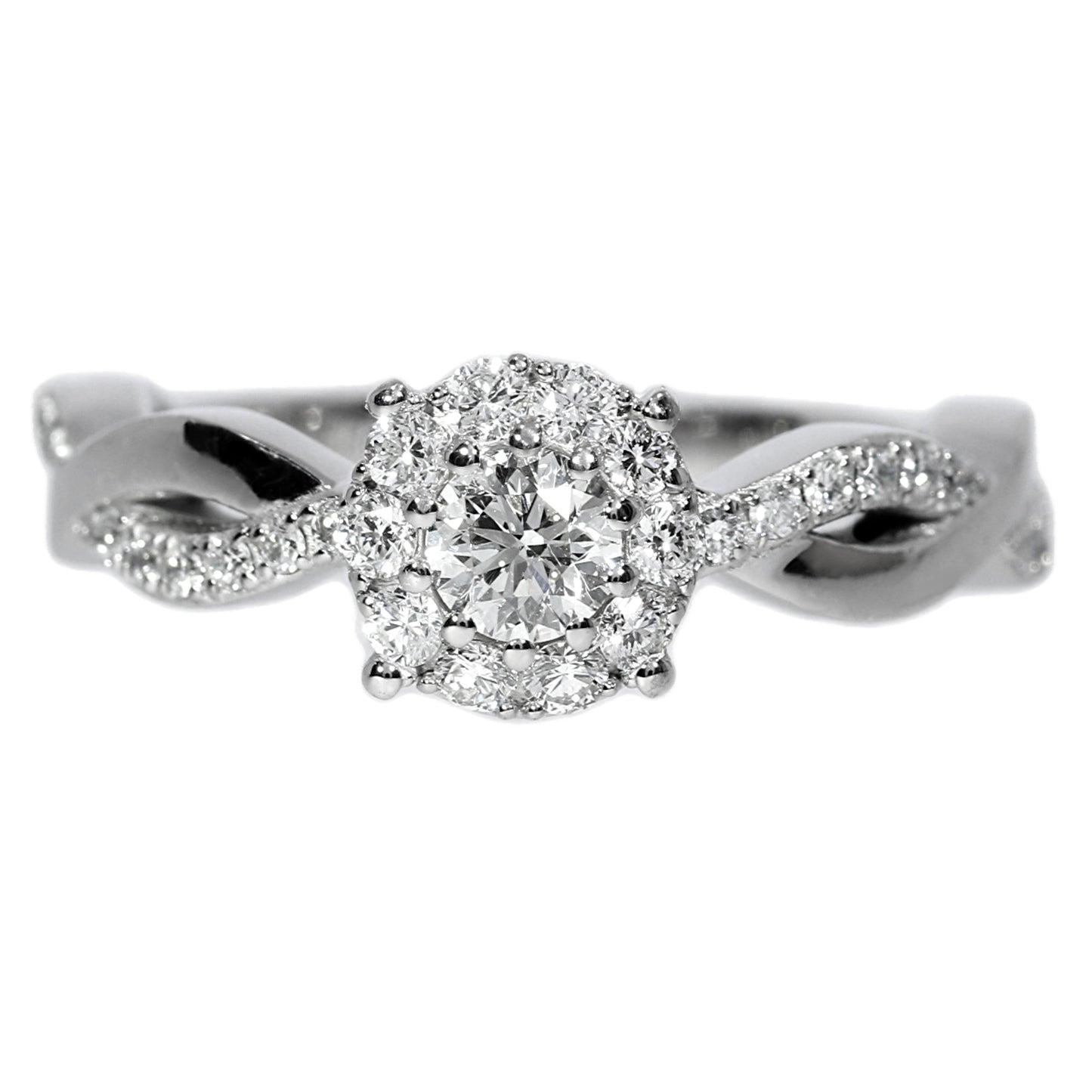 Diamond Engagement Ring - 18kt White Gold