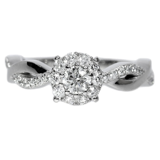 Diamond Engagement Ring - 18kt White Gold