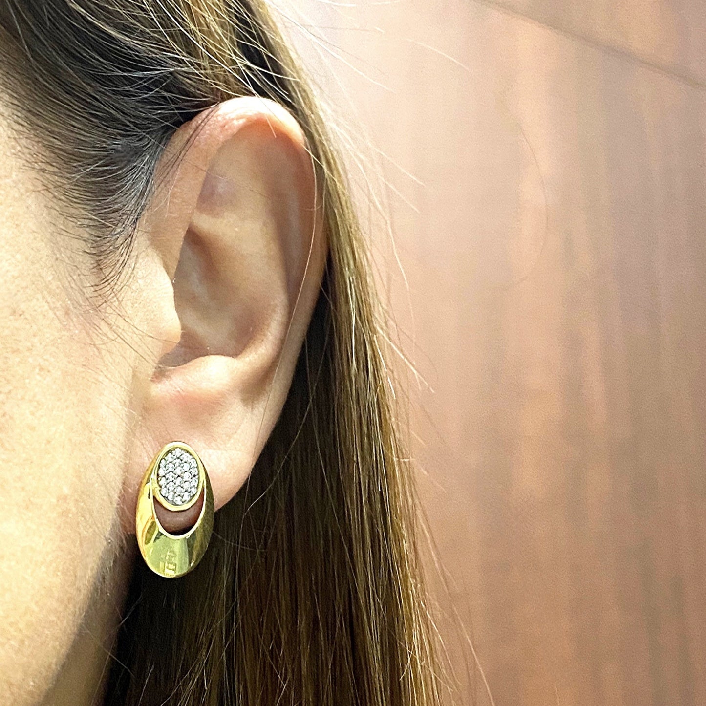 Diamond Earrings - 18kt Yellow Gold