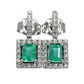 Emerald and Diamond Earrings - 18kt White Gold