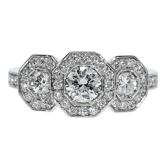 Natural GIA Diamond Engagement Ring - 18kt White Gold