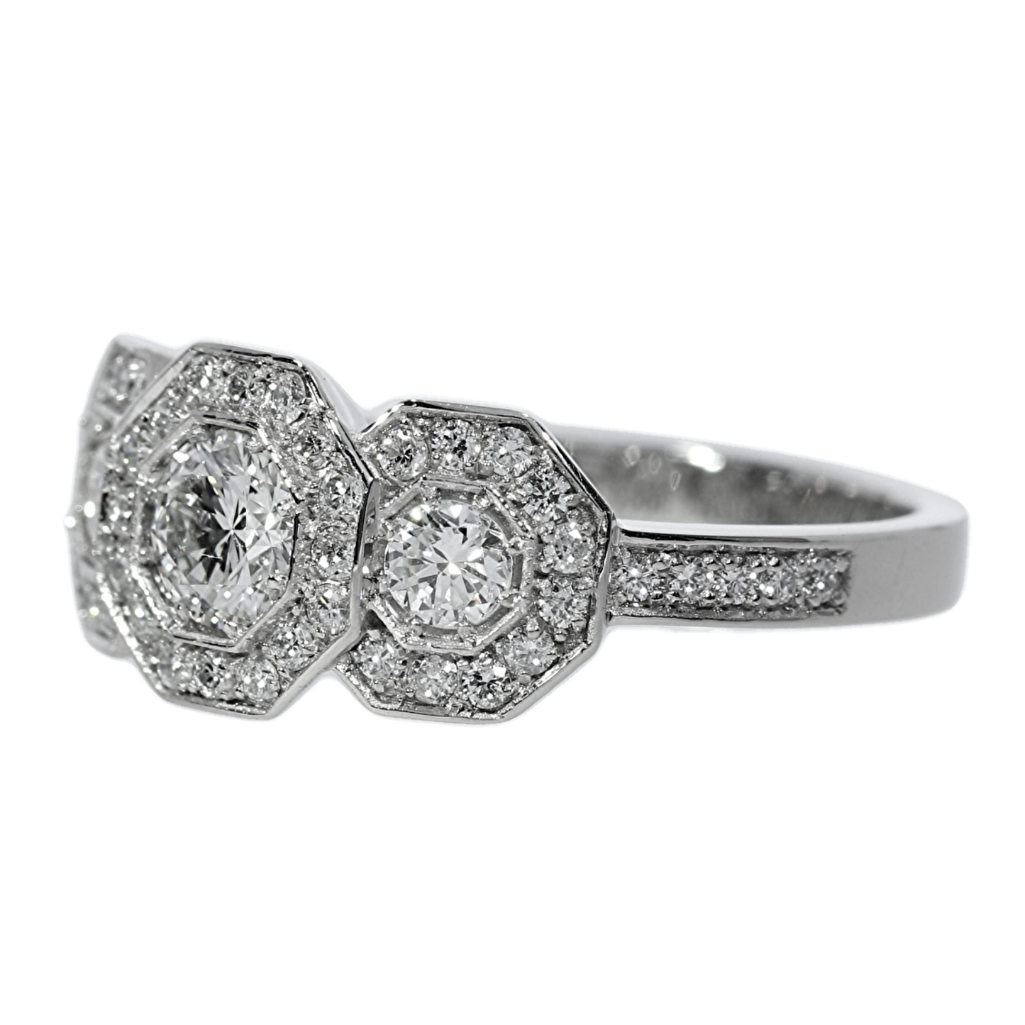 Natural GIA Diamond Engagement Ring - 18kt White Gold