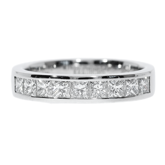 Half-Ribbon Diamond Ring - 18kt White Gold