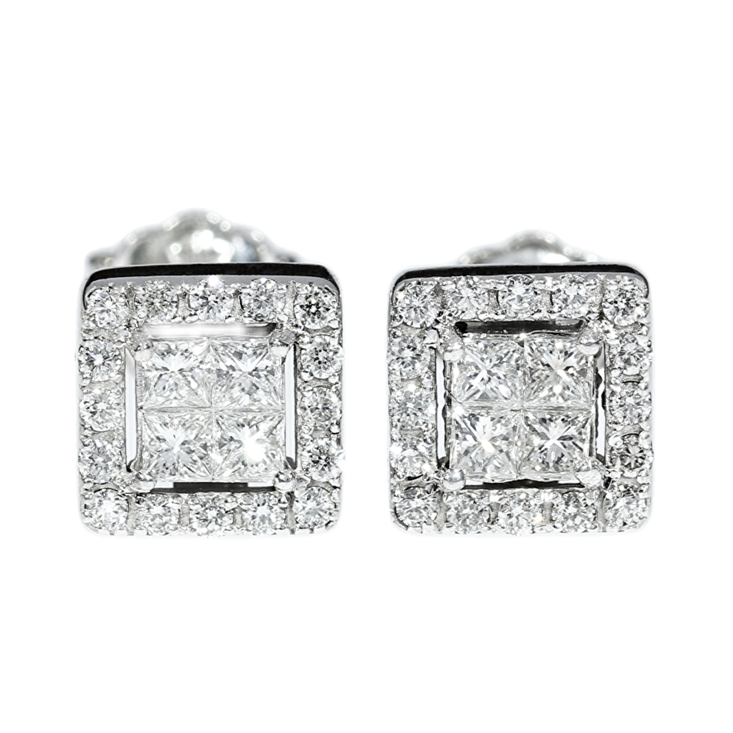 Diamond Earrings - 18kt White Gold