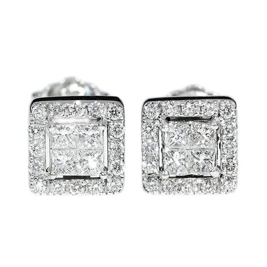 Diamond Earrings - 18kt White Gold