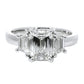 Emerald & Trapezoide GIA Diamond Ring - Platinum
