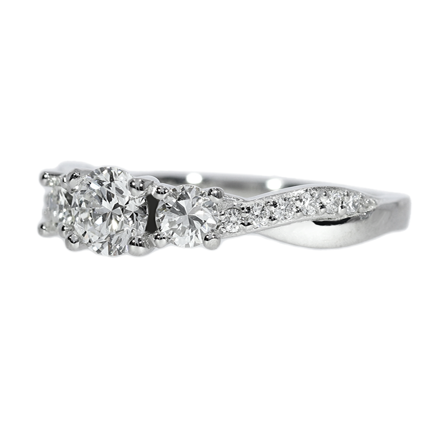 Natural GIA Diamond Ring - 18kt White Gold