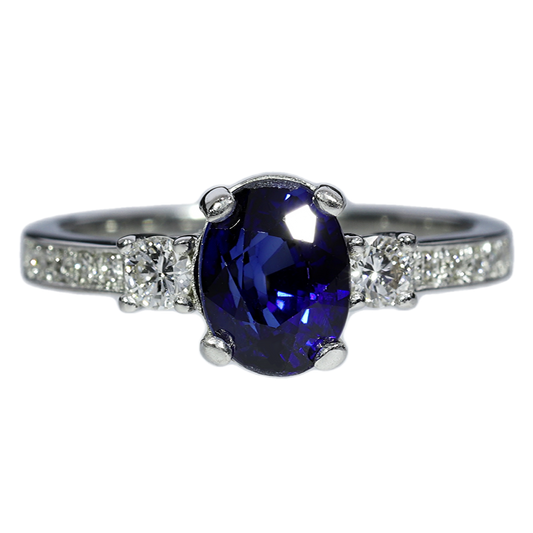 Sapphire and Diamond Ring - Platinum