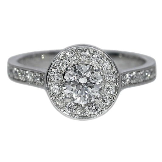 Diamond Engagement Ring - 18kt White Gold