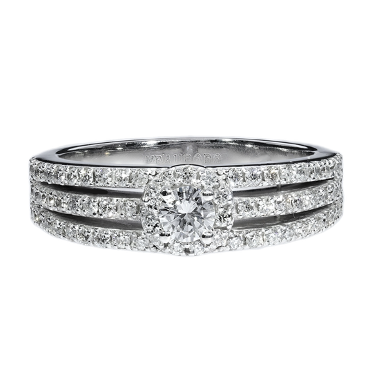 Diamond Engagement Ring - 18kt White Gold